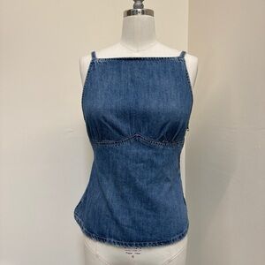 Zara Blue Sleeveless Fitted Camisole Top